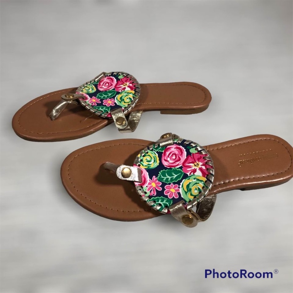 Simply Southern reversible floral flip flop Thong Sandals size 6 - Picture 7 of 10